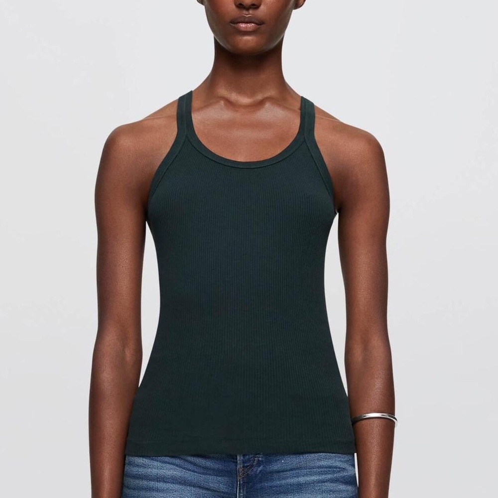 RE/DONE hanes ribbed tank juniper